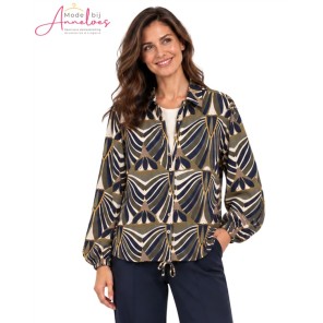 Zoso Blouse Mattie 1011 Groen Navy-back Zoso Blouse Mattie 1011 Groen Navy-back
